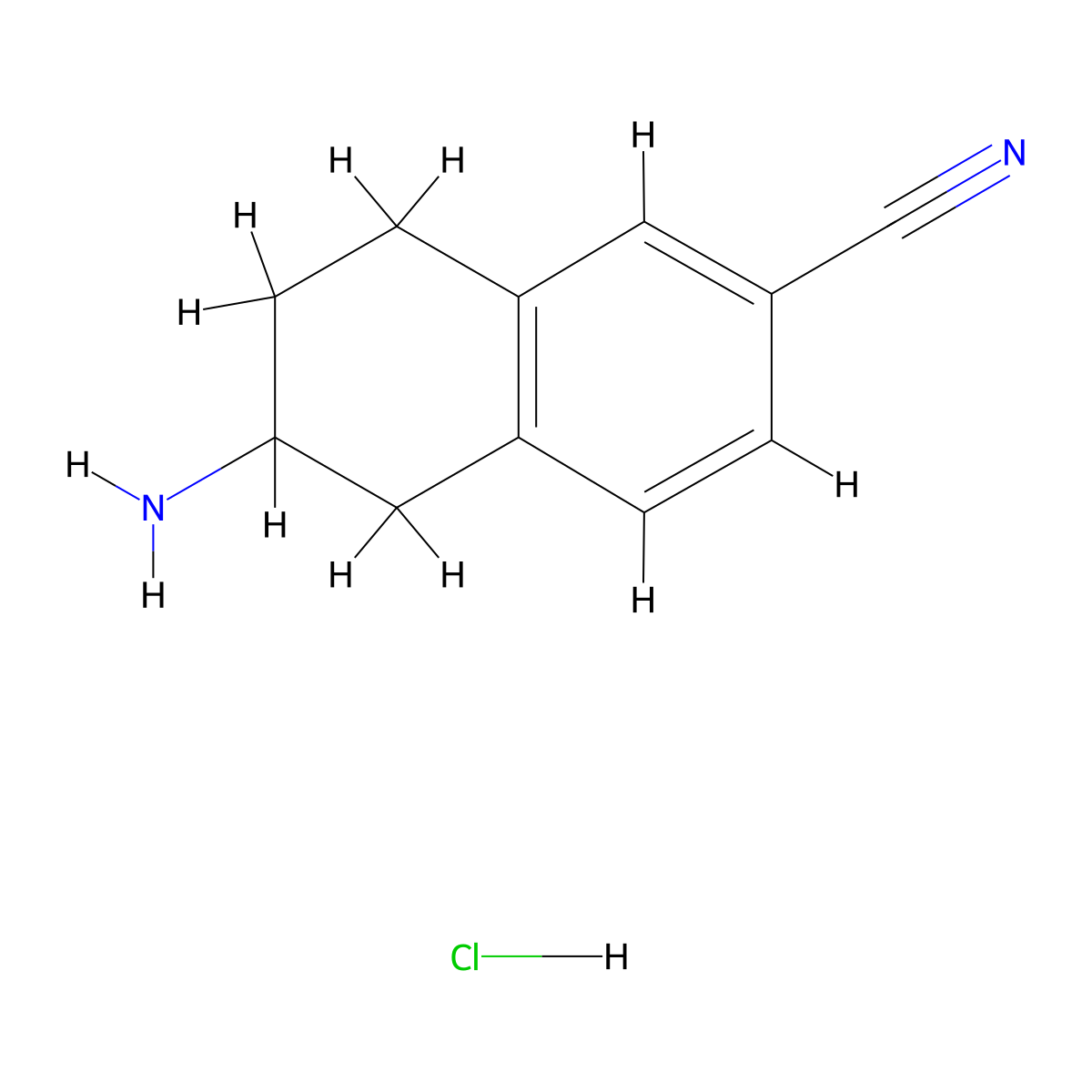 6-Amino-5,6,7,8-tetrahydronaphthalene-2-carbonitrilehydrochloride molecular structure, CAS 2445791-20-6