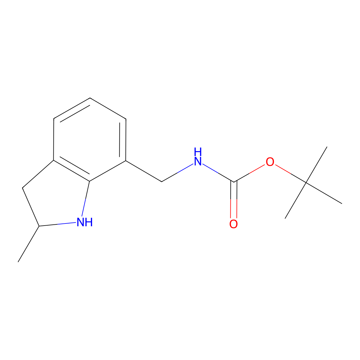 Tert-butyl N-[(2-methyl-2,3-dihydro-1H-indol-7-yl)methyl]carbamate molecular structure, CAS 2445791-33-1