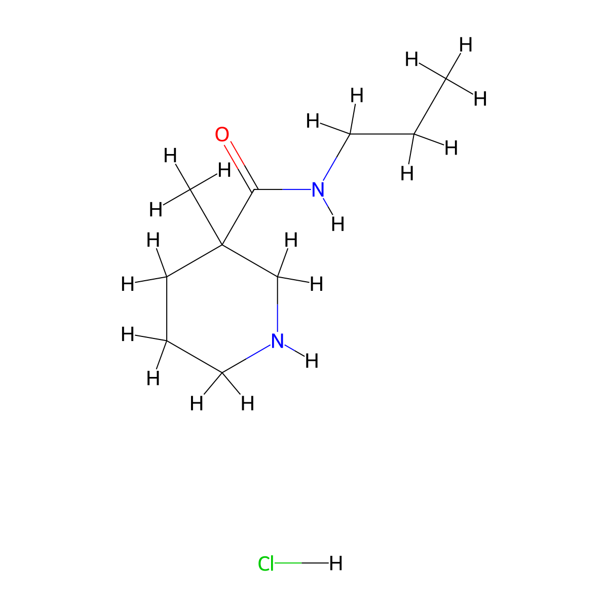 3-methyl-N-propylpiperidine-3-carboxamide hydrochloride molecular structure, CAS 2445791-35-3