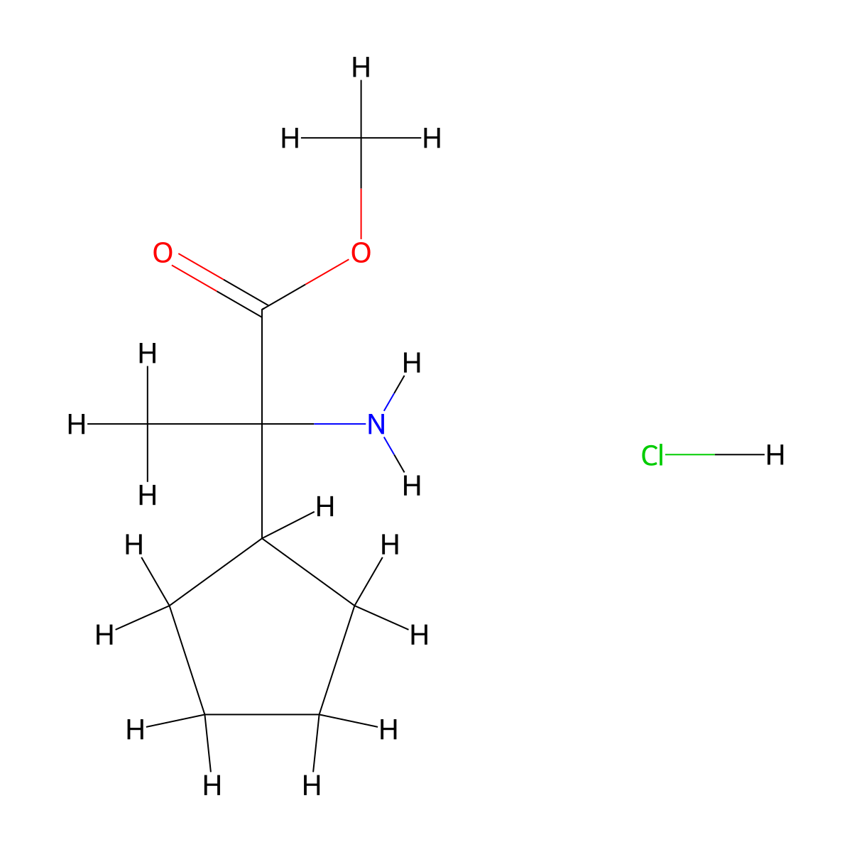 Methyl2-amino-2-cyclopentylpropanoatehydrochloride molecular structure, CAS 2445791-36-4