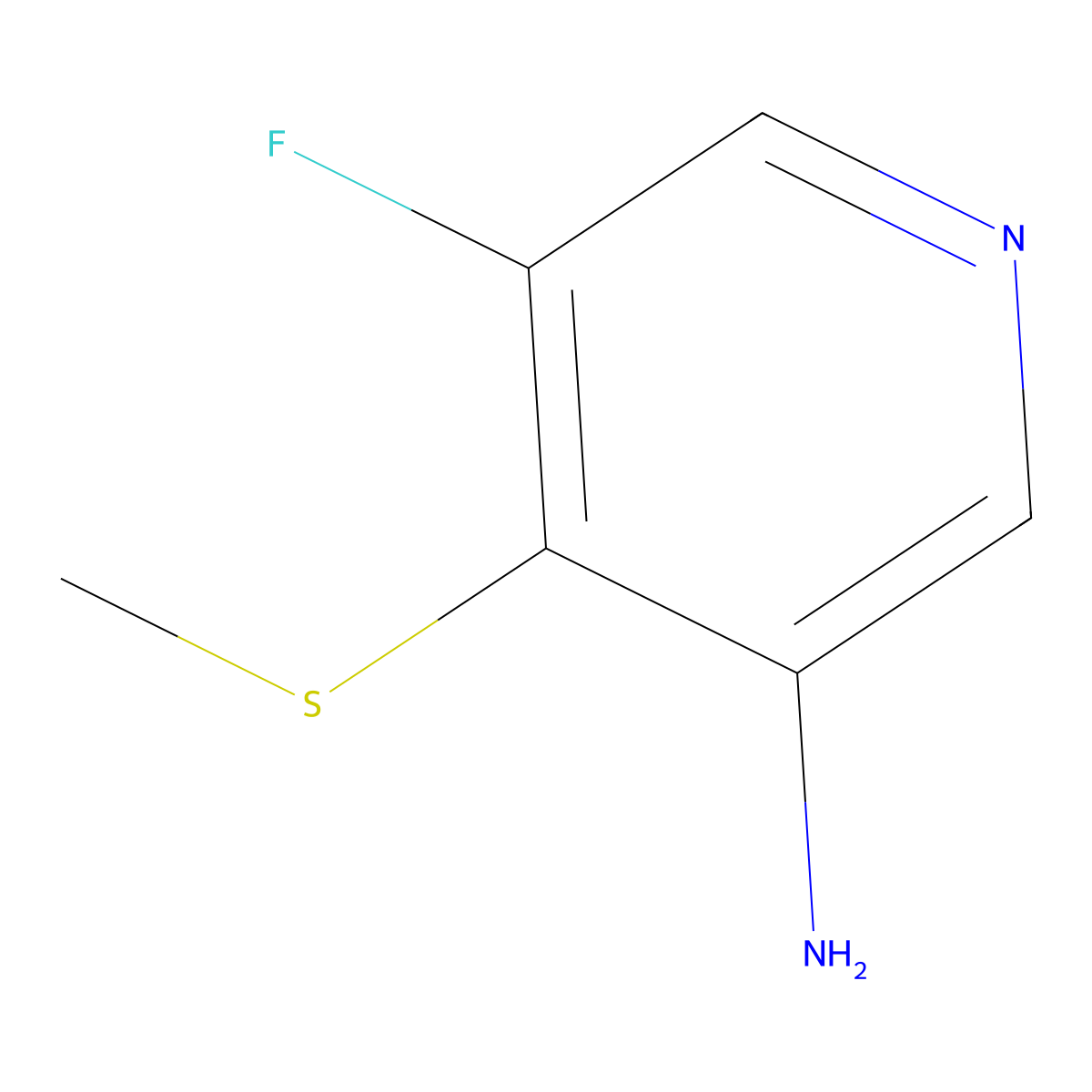 5-Fluoro-4-(methylsulfanyl)pyridin-3-amine molecular structure, CAS 2445791-42-2