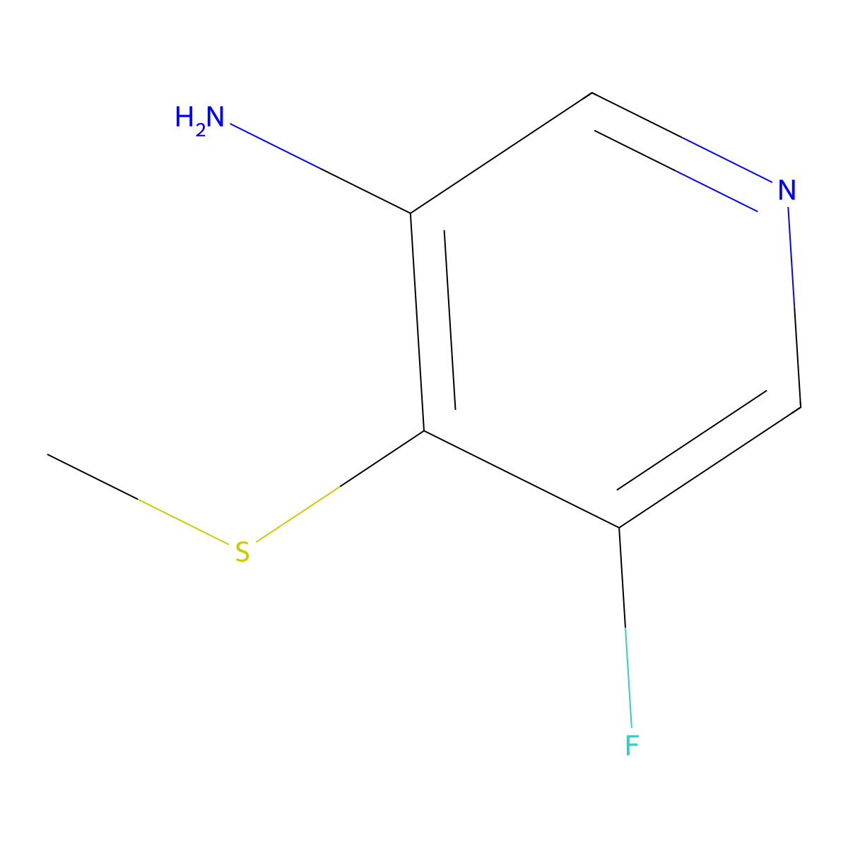5-Fluoro-4-(methylsulfanyl)pyridin-3-amine molecular structure, CAS 2445791-42-2