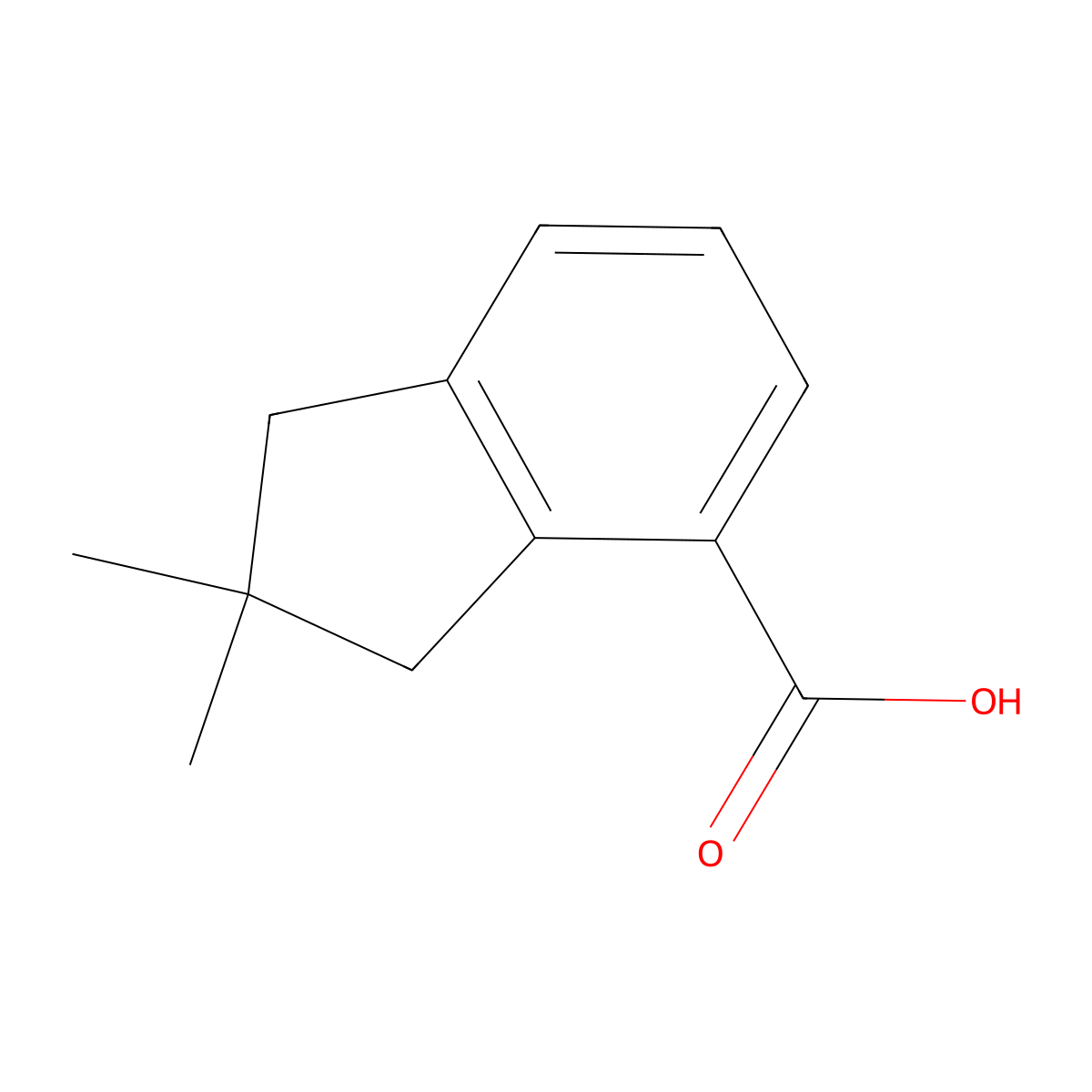 2,2-Dimethyl-2,3-dihydro-1H-indene-4-carboxylic acid molecular structure, CAS 2445791-49-9