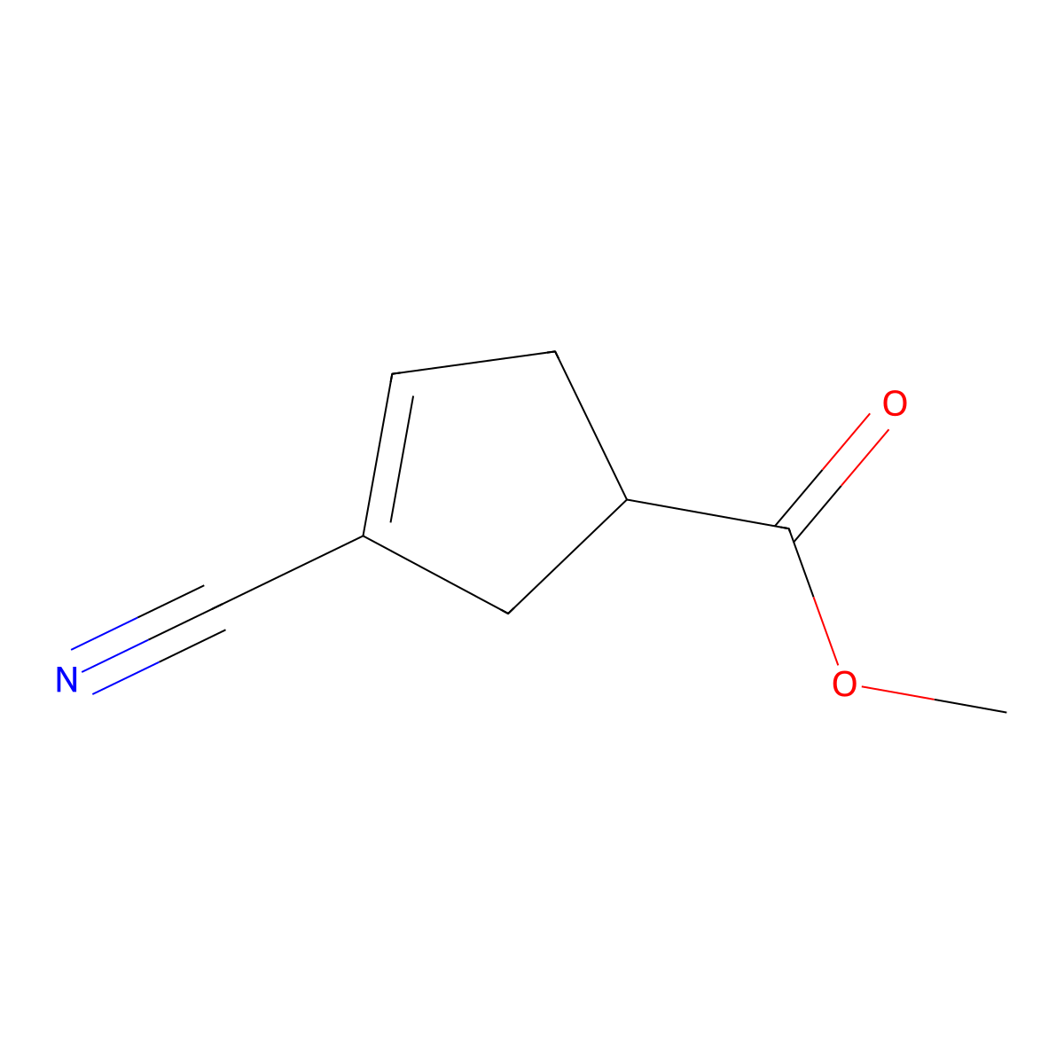 Methyl 3-cyanocyclopent-3-ene-1-carboxylate molecular structure, CAS 2445791-52-4