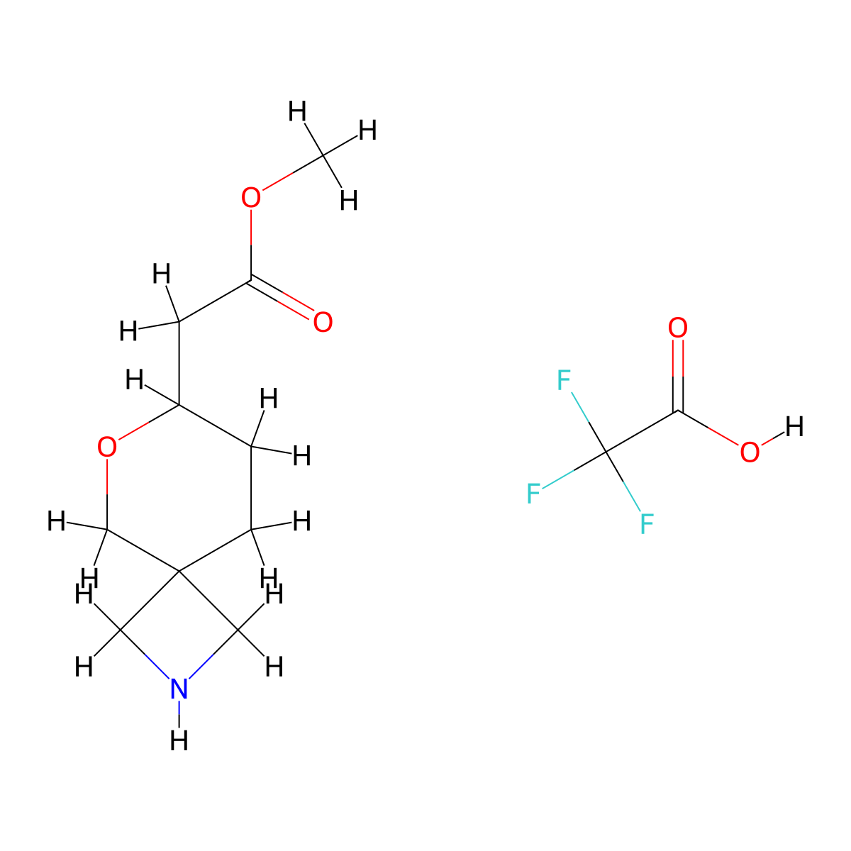 Methyl 2-{6-oxa-2-azaspiro[3.5]nonan-7-yl}acetate; trifluoroacetic acid molecular structure, CAS 2445791-53-5