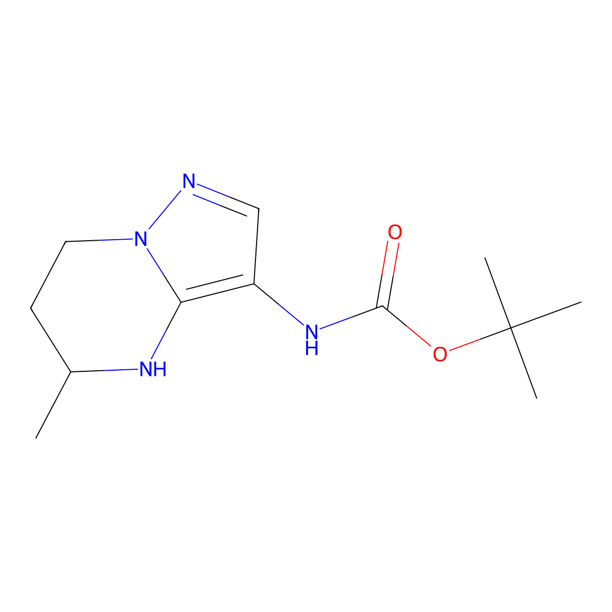 Tert-butyl N-(5-methyl-4,5,6,7-tetrahydropyrazolo[1,5-a]pyrimidin-3-yl)carbamate molecular structure, CAS 2445791-55-7