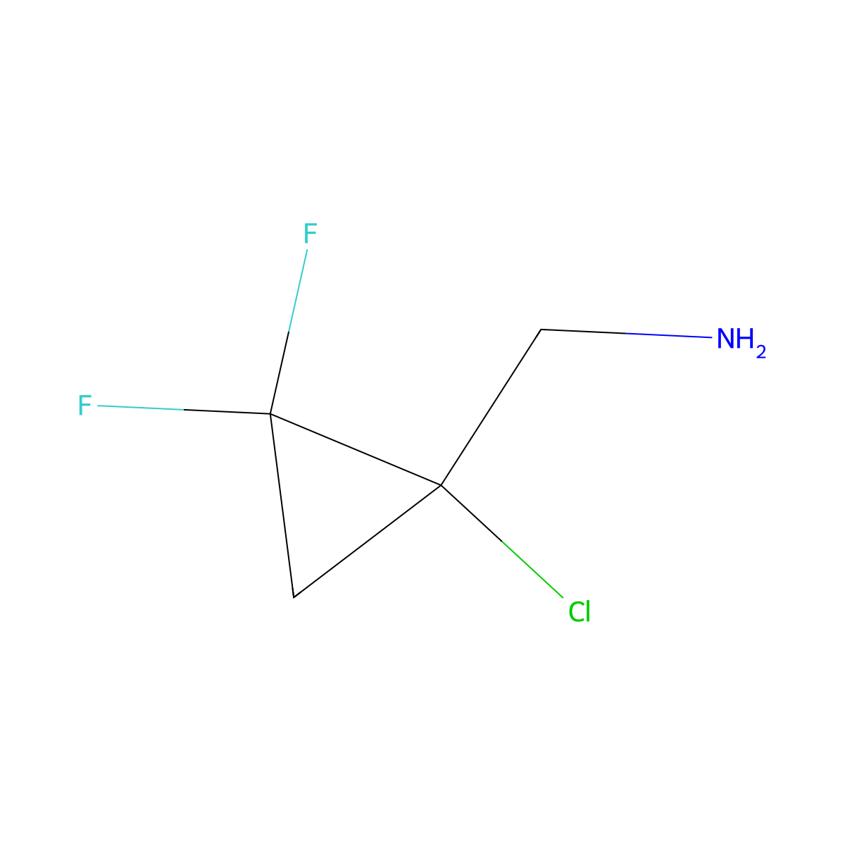 1-(1-Chloro-2,2-difluorocyclopropyl)methanamine molecular structure, CAS 2445791-56-8