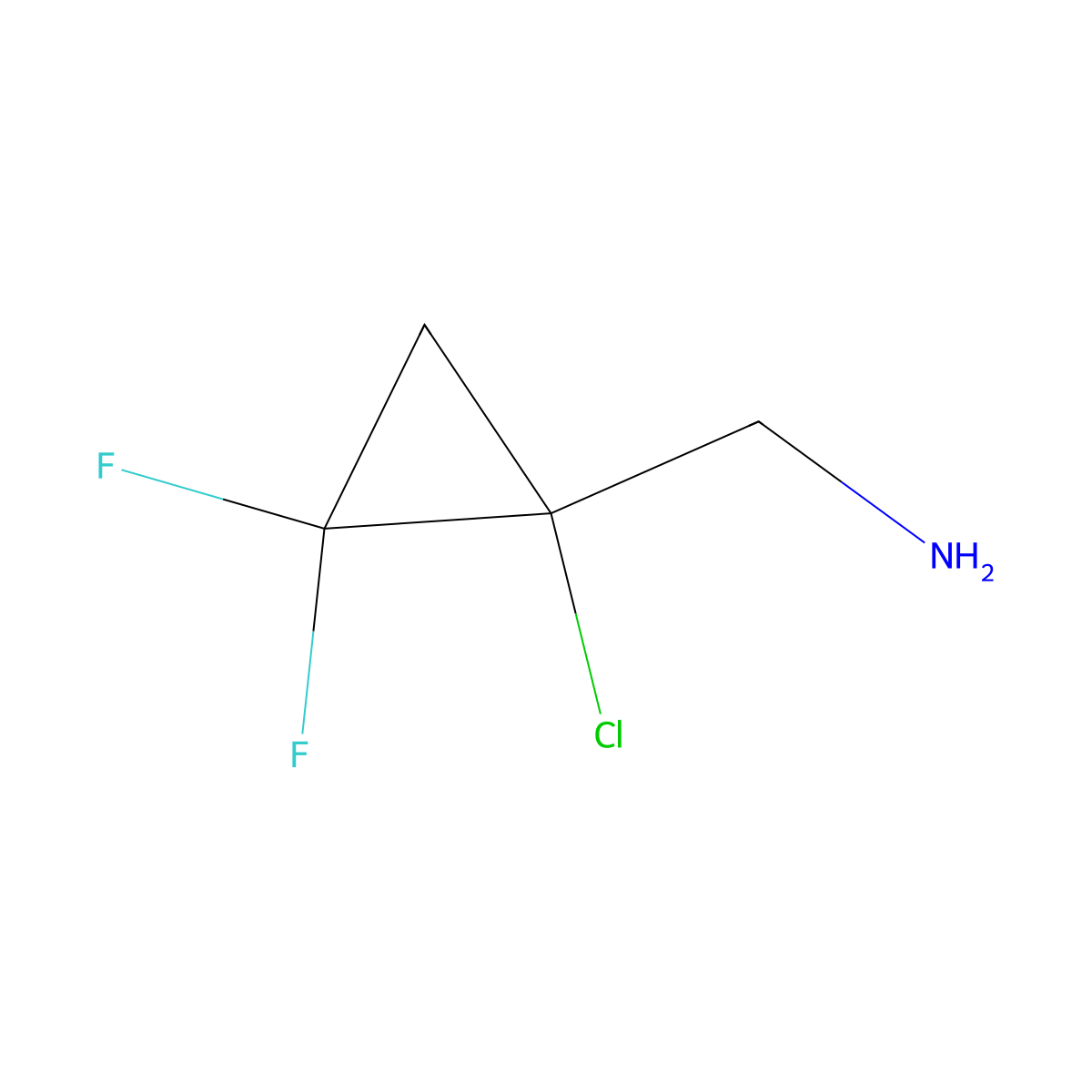 1-(1-Chloro-2,2-difluorocyclopropyl)methanamine molecular structure, CAS 2445791-56-8