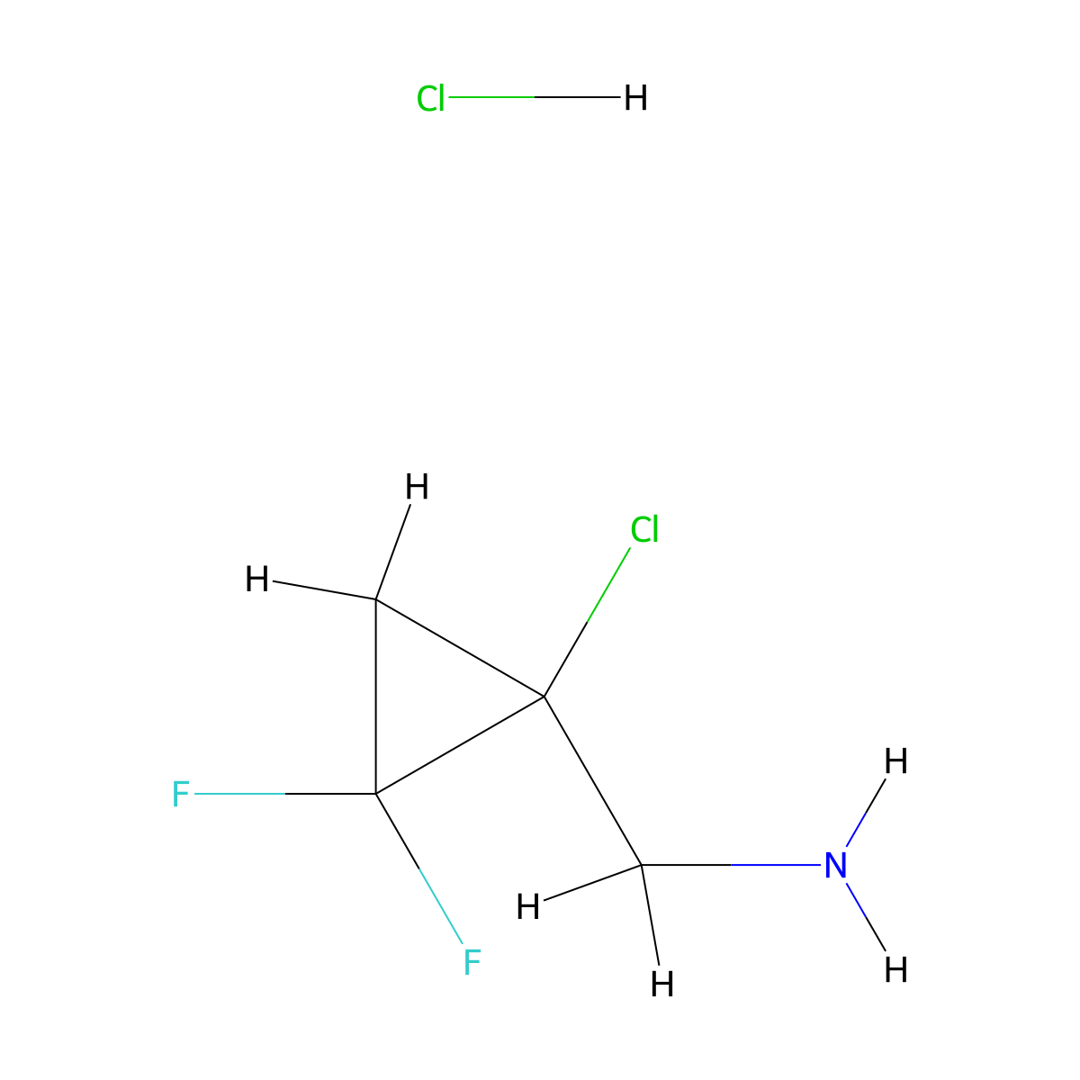 1-(1-Chloro-2,2-difluorocyclopropyl)methanamine hydrochloride molecular structure, CAS 2445791-57-9