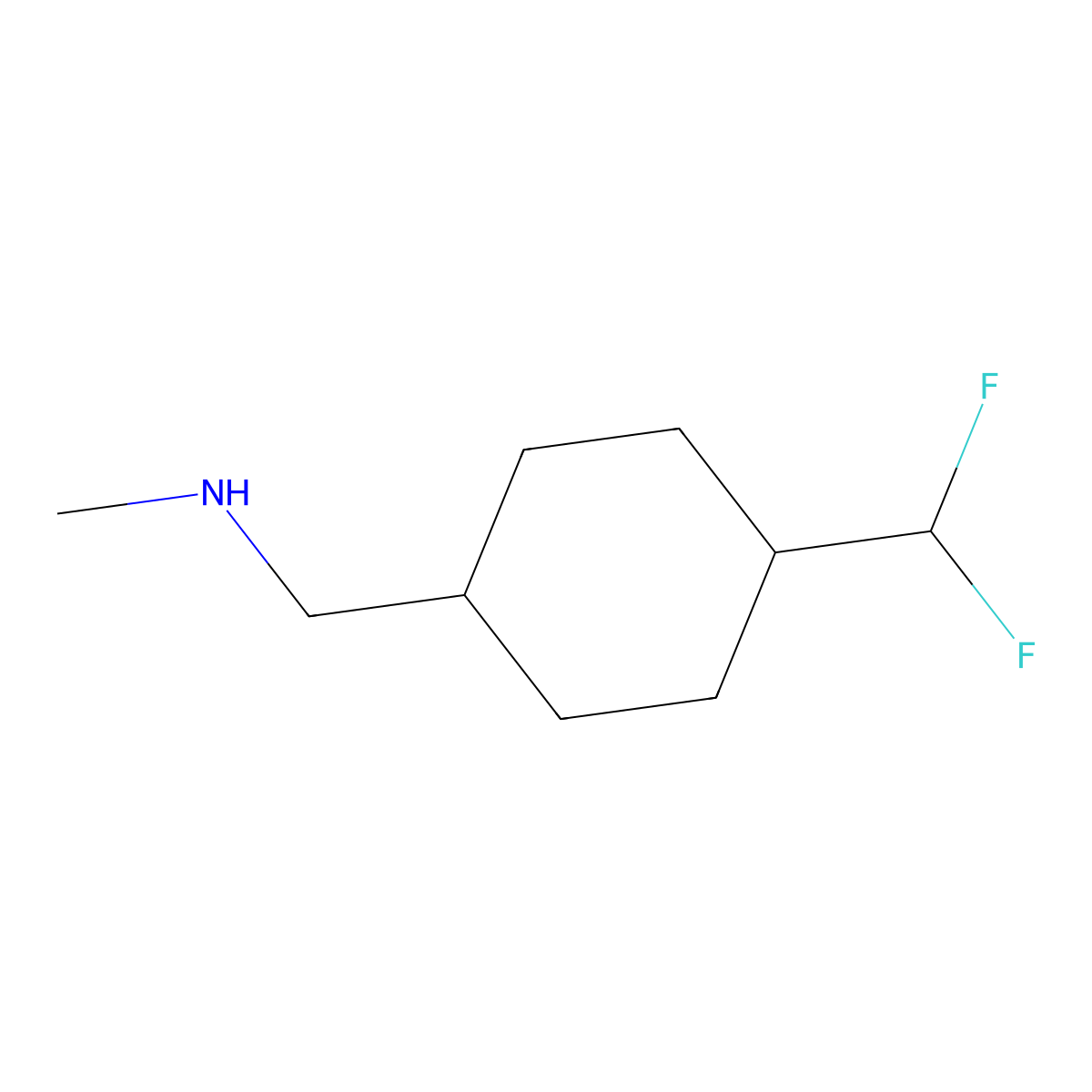 {[4-(Difluoromethyl)cyclohexyl]methyl}(methyl)amine molecular structure, CAS 2445791-58-0