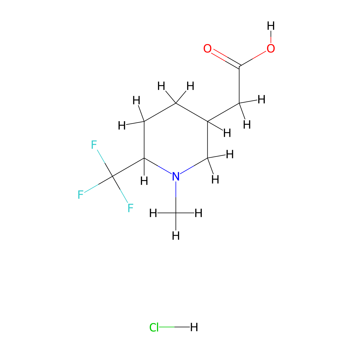 2-[1-Methyl-6-(trifluoromethyl)piperidin-3-yl]aceticacidhydrochloride molecular structure, CAS 2445791-72-8