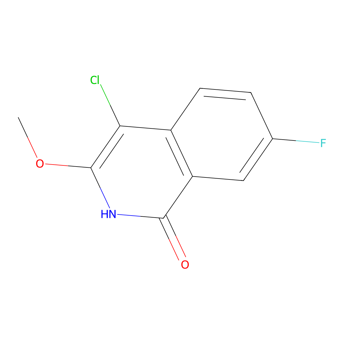 4-Chloro-7-fluoro-3-methoxyisoquinolin-1-ol molecular structure, CAS 2445791-73-9
