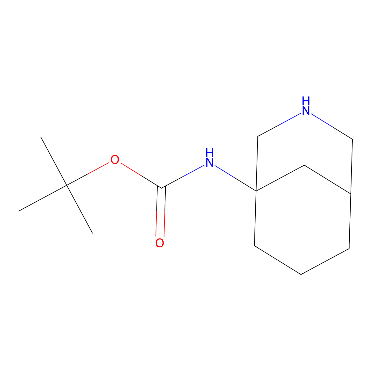 Tert-butyl N-(3-azabicyclo[3.3.1]nonan-1-yl)carbamate molecular structure, CAS 2445791-78-4