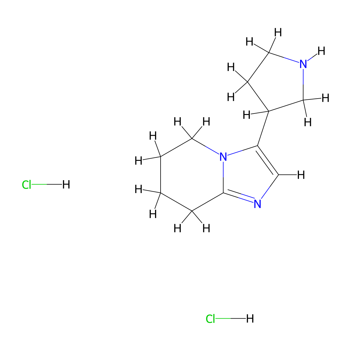 3-{5H,6H,7H,8H-imidazo[1,2-a]pyridin-3-yl}pyrrolidine dihydrochloride molecular structure, CAS 2445791-80-8