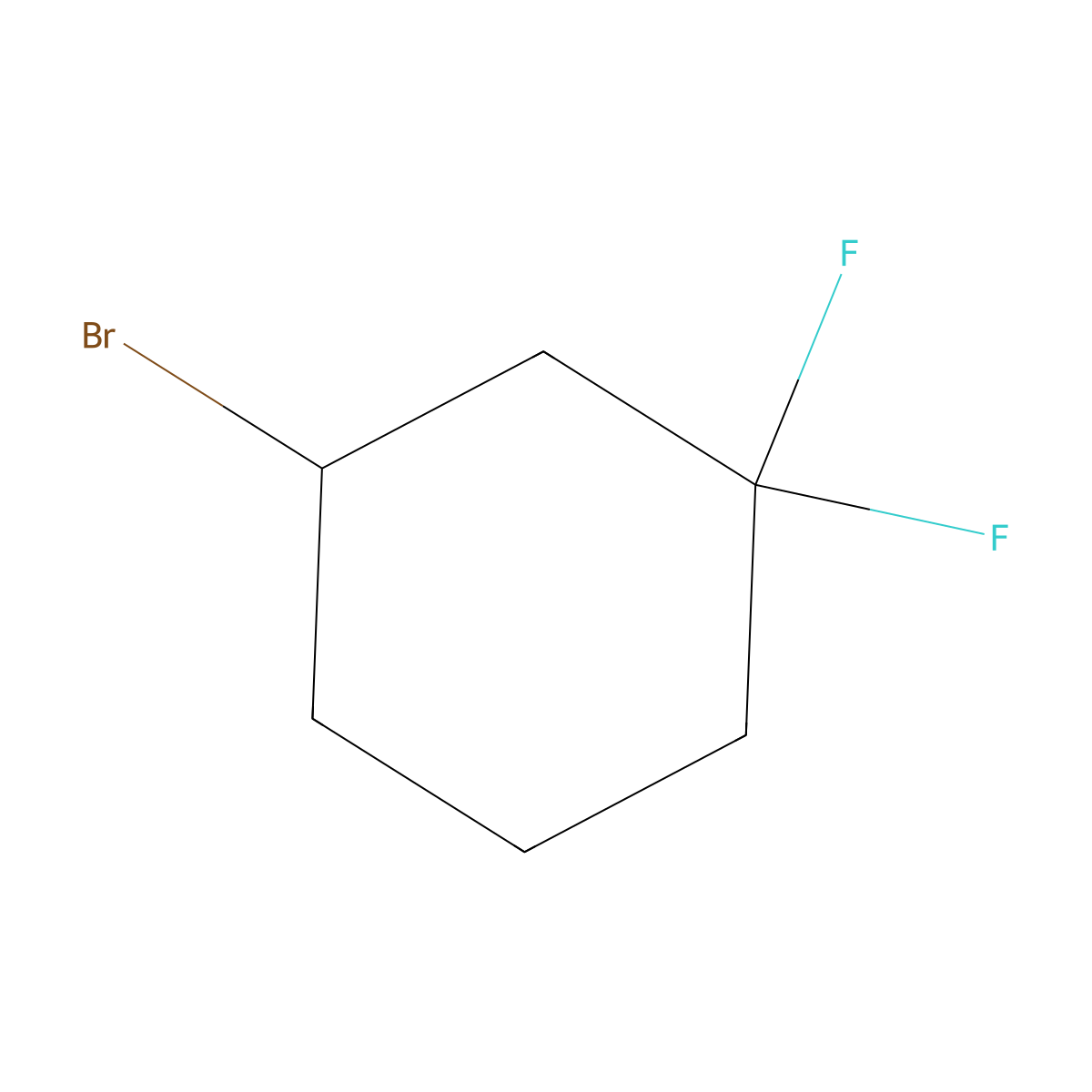 3-Bromo-1,1-difluorocyclohexane molecular structure, CAS 2445791-83-1