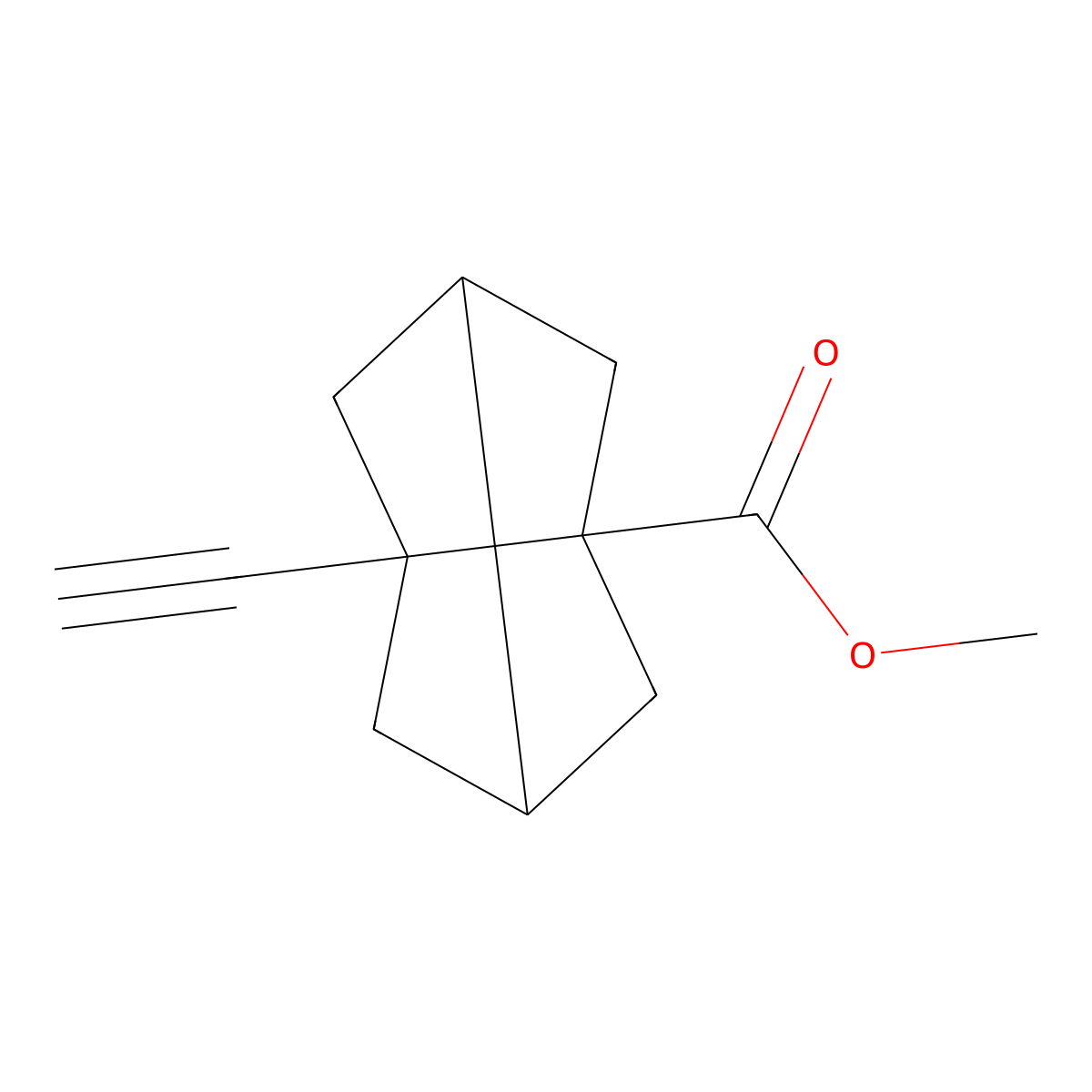 Methyl5-ethynyltricyclo[3.3.0.0,3,7]octane-1-carboxylate molecular structure, CAS 2445791-92-2