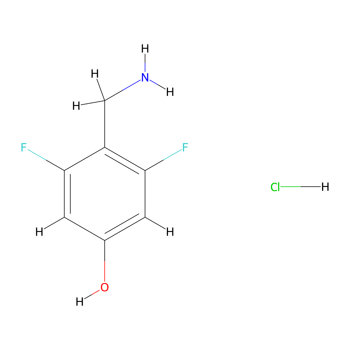 4-(Aminomethyl)-3,5-difluorophenol hydrochloride molecular structure, CAS 2445792-00-5