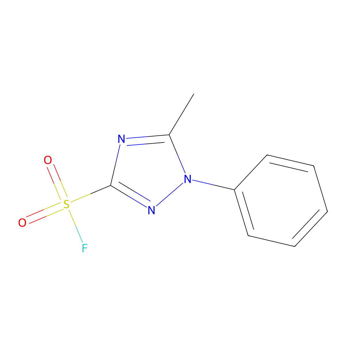 5-methyl-1-phenyl-1H-1,2,4-triazole-3-sulfonylfluoride molecular structure, CAS 2445792-10-7