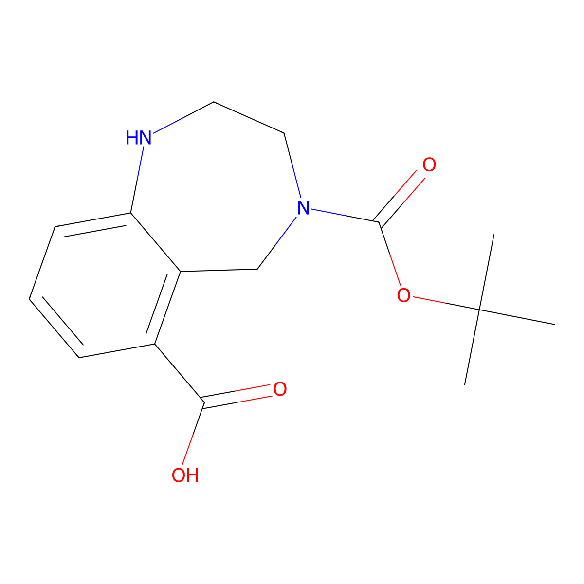 4-[(tert-butoxy)carbonyl]-2,3,4,5-tetrahydro-1H-1,4-benzodiazepine-6-carboxylic acid molecular structure, CAS 2445792-17-4
