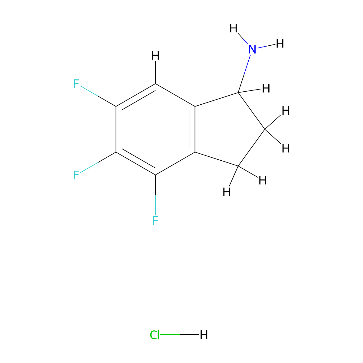 4,5,6-trifluoro-2,3-dihydro-1H-inden-1-aminehydrochloride molecular structure, CAS 2445792-19-6