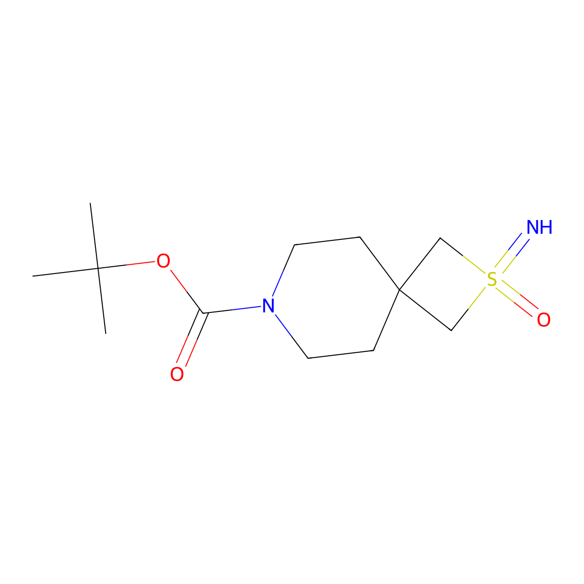 Tert-butyl 2-imino-2-oxo-2lambda6-thia-7-azaspiro[3.5]nonane-7-carboxylate molecular structure, CAS 2445792-22-1