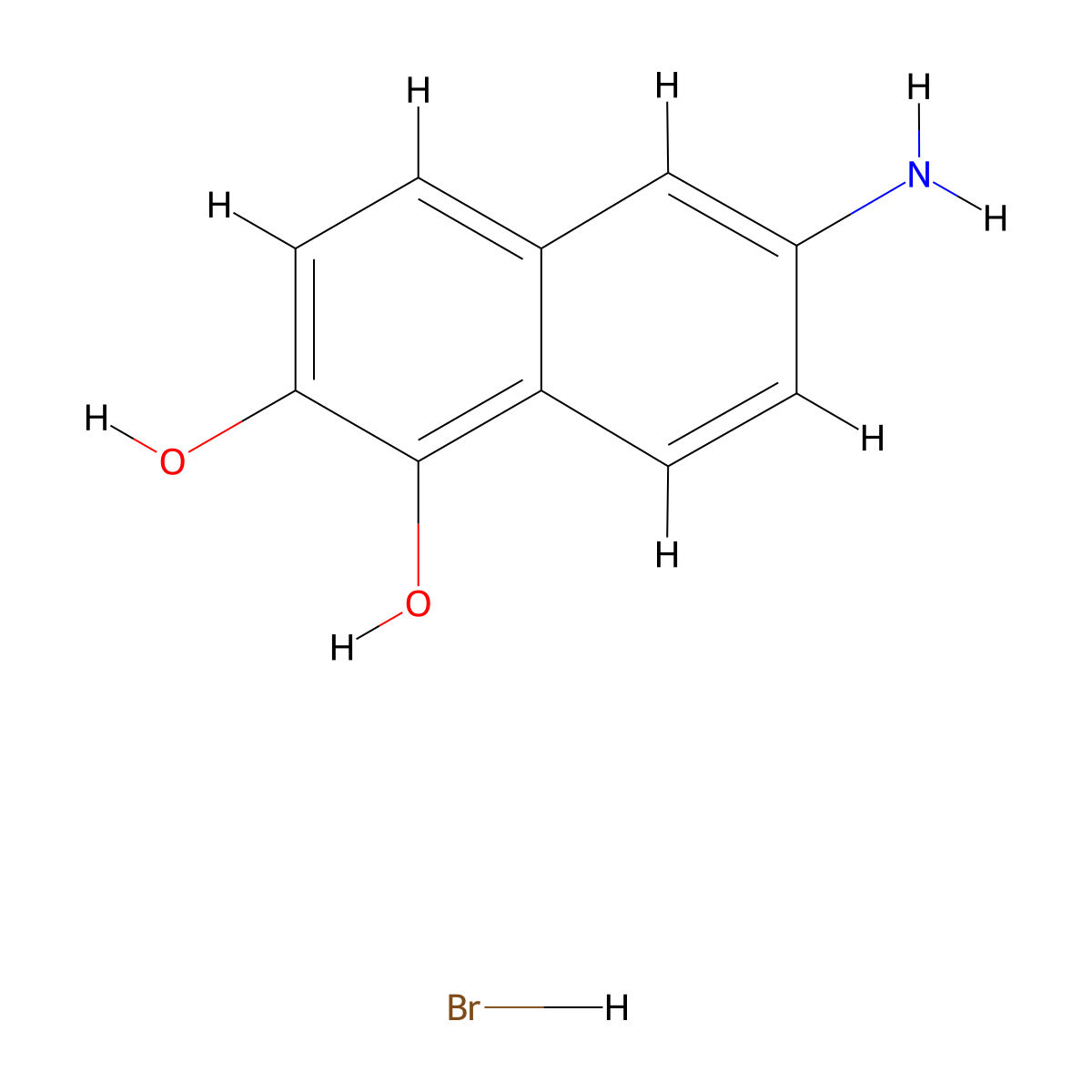 6-Aminonaphthalene-1,2-diol hydrobromide molecular structure, CAS 2445792-27-6