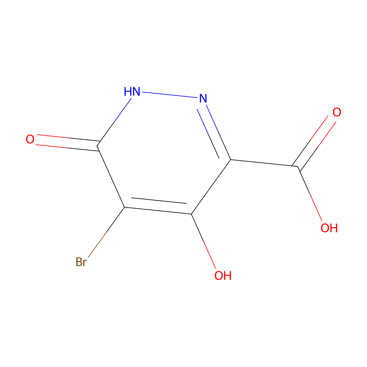 5-Bromo-4,6-dihydroxypyridazine-3-carboxylicacid molecular structure, CAS 2445792-47-0