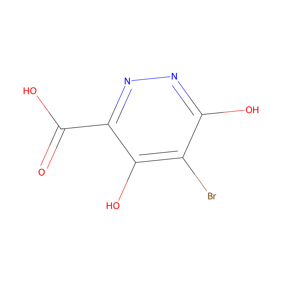 5-Bromo-4,6-dihydroxypyridazine-3-carboxylicacid molecular structure, CAS 2445792-47-0