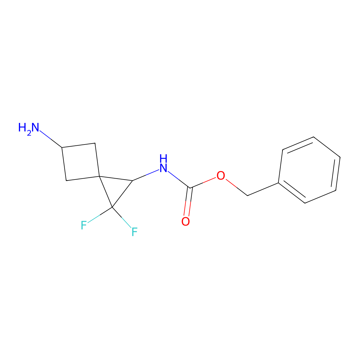 benzyl N-{5-amino-2,2-difluorospiro[2.3]hexan-1-yl}carbamate molecular structure, CAS 2445792-52-7