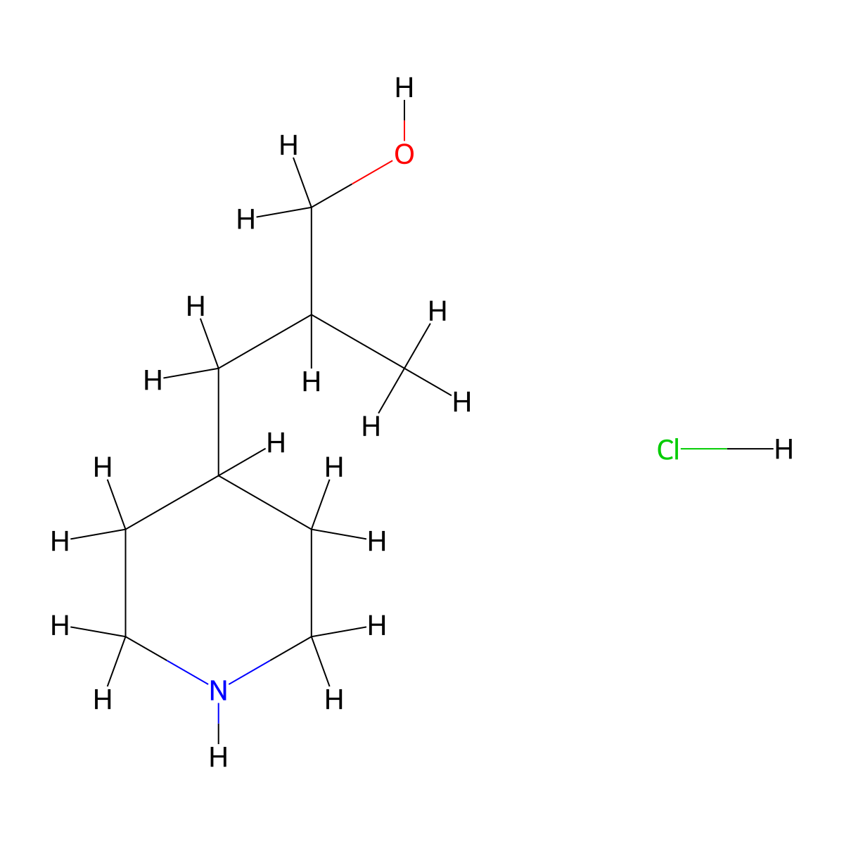 2-Methyl-3-(piperidin-4-yl)propan-1-ol hydrochloride molecular structure, CAS 2445792-53-8