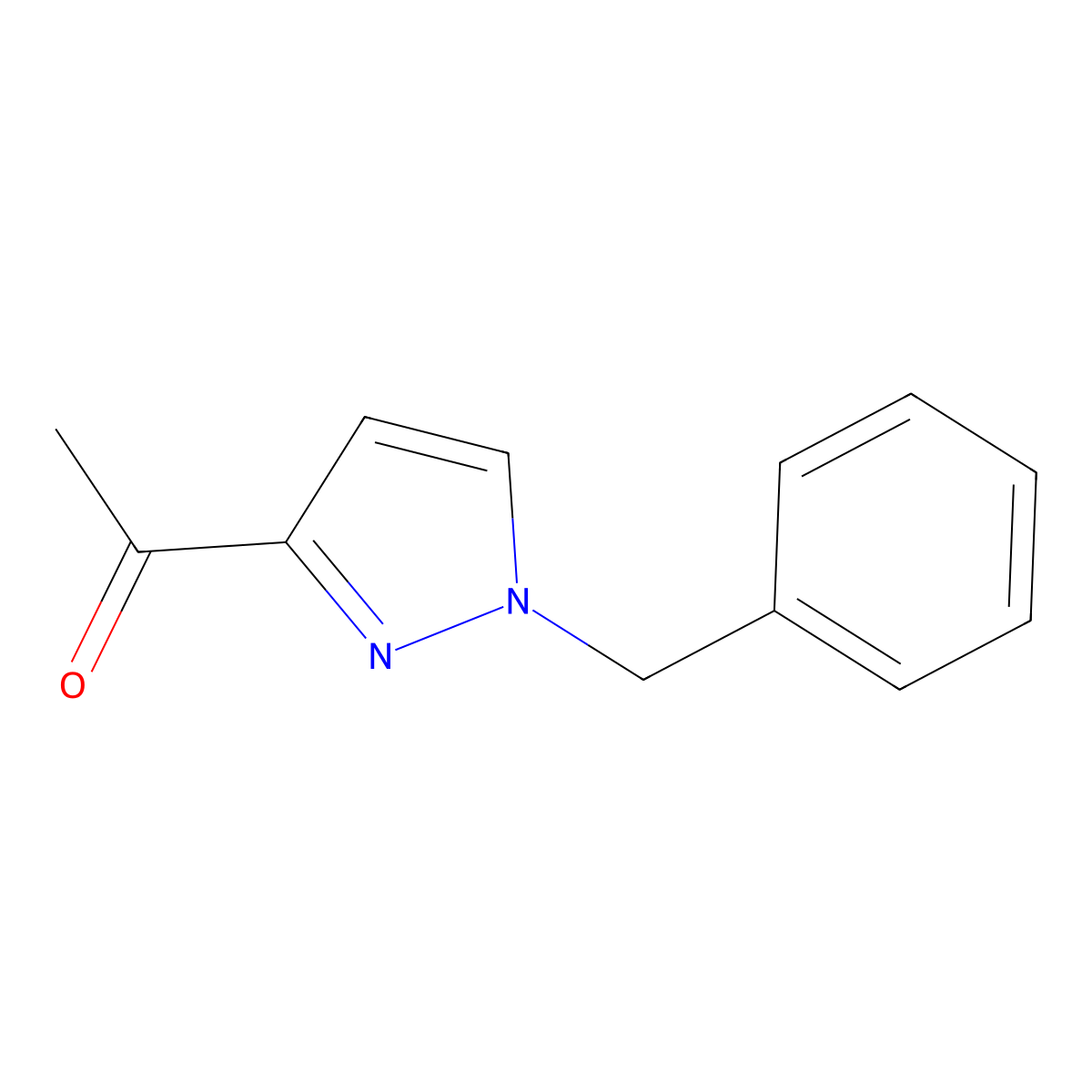 1-(1-benzyl-1H-pyrazol-3-yl)ethan-1-one molecular structure, CAS 2445792-57-2