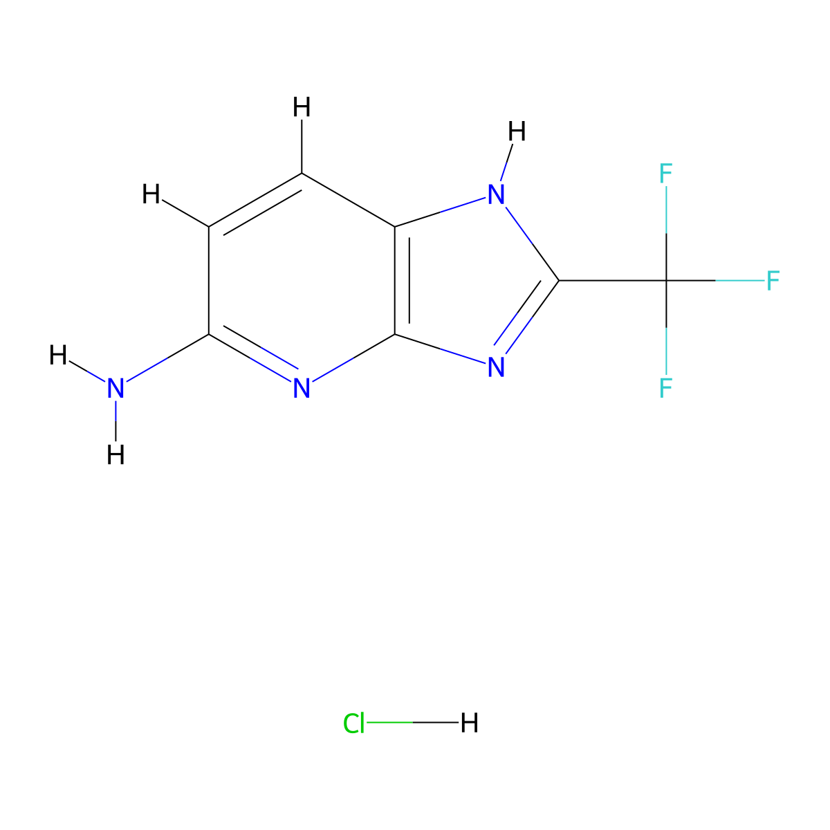 2-(trifluoromethyl)-3H-imidazo[4,5-b]pyridin-5-amine hydrochloride molecular structure, CAS 2445792-64-1