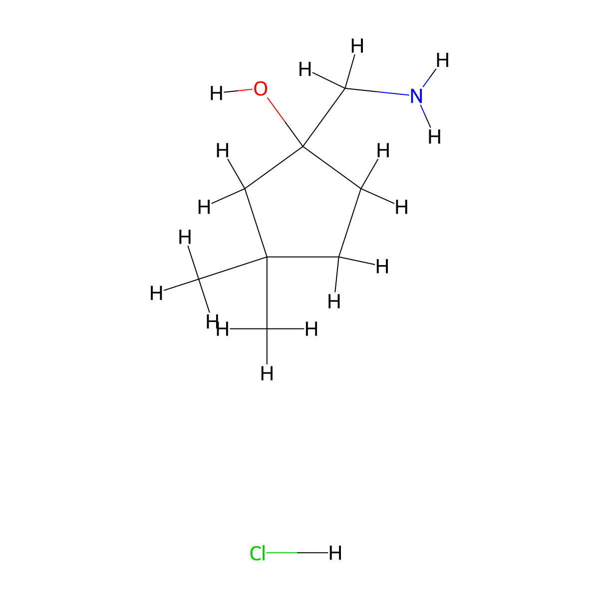 1-(Aminomethyl)-3,3-dimethylcyclopentan-1-ol hydrochloride molecular structure, CAS 2445792-65-2