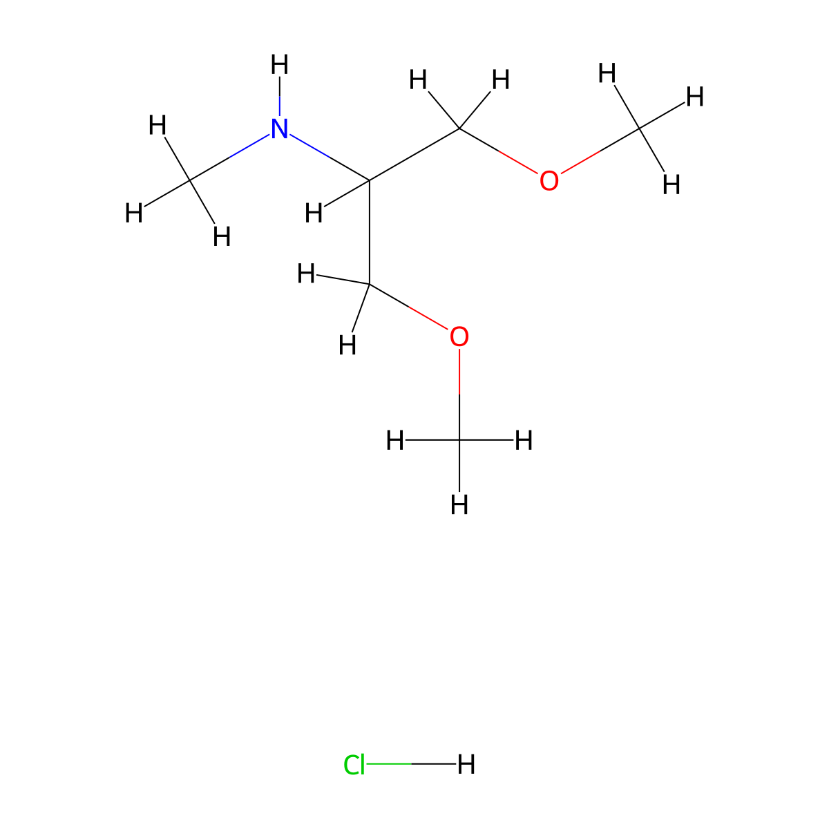 (1,3-Dimethoxypropan-2-yl)(methyl)amine hydrochloride molecular structure, CAS 2445792-78-7