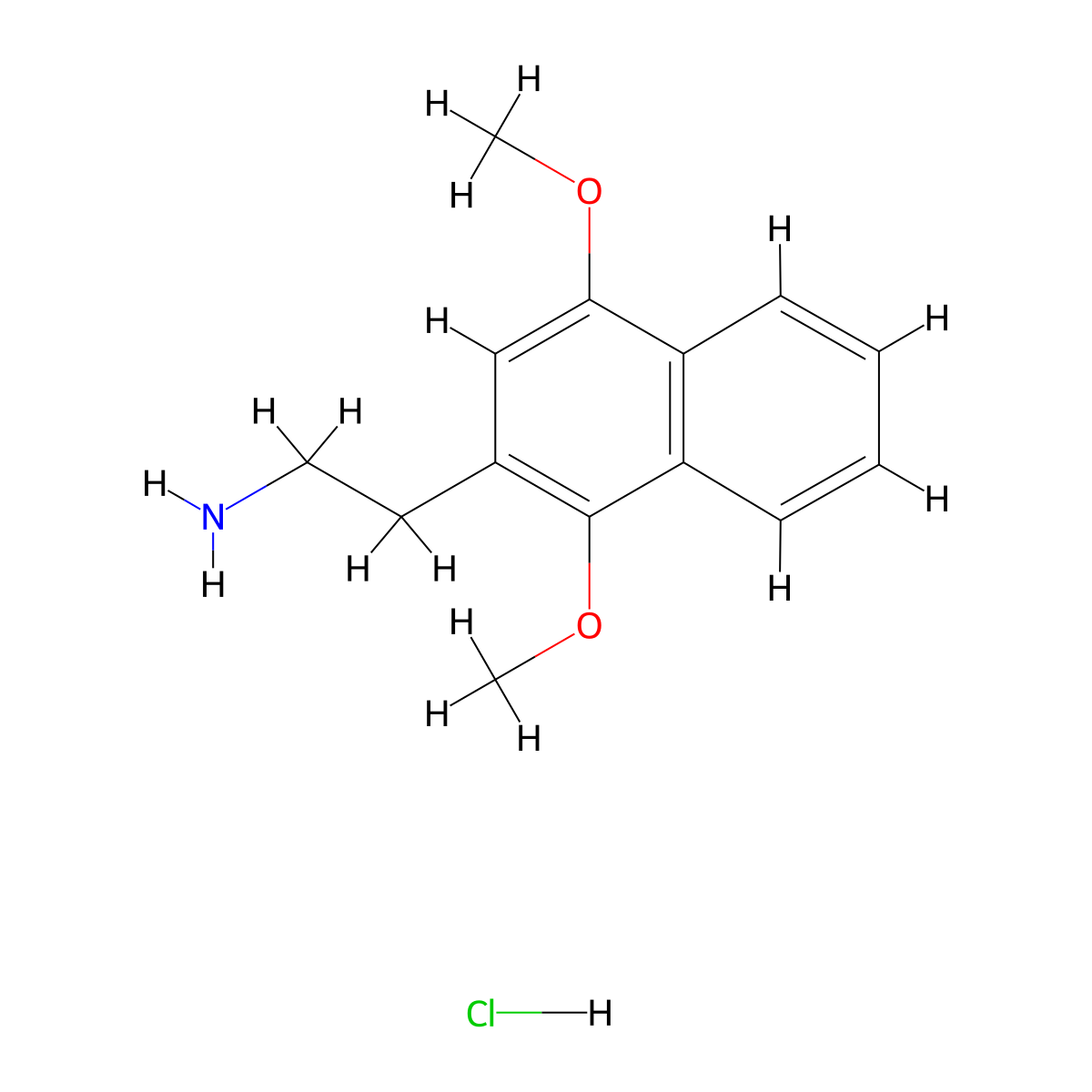 2-(1,4-Dimethoxy-2-naphthalenyl)ethylamine hydrochloride molecular structure, CAS 2445792-79-8
