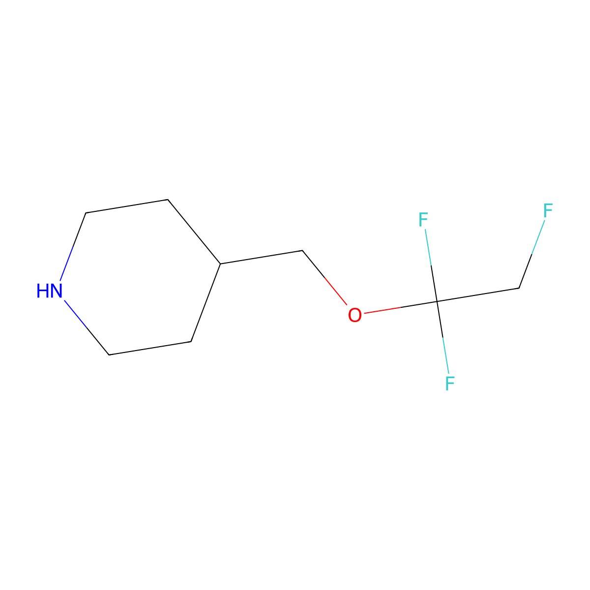 4-[(1,1,2-Trifluoroethoxy)methyl]piperidine molecular structure, CAS 2445792-80-1