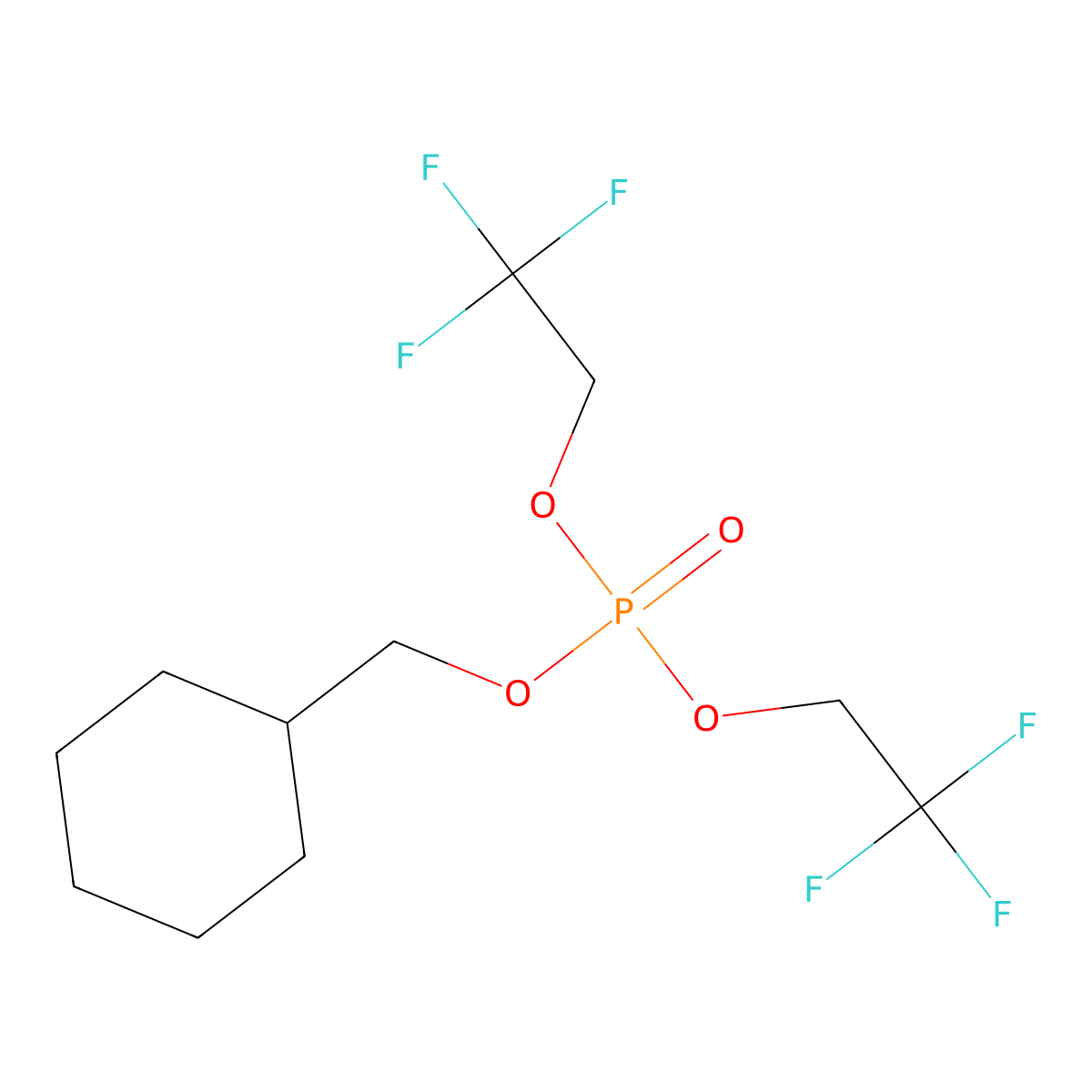 Cyclohexylmethyl bis(2,2,2-trifluoroethyl) phosphate molecular structure, CAS 2445792-82-3