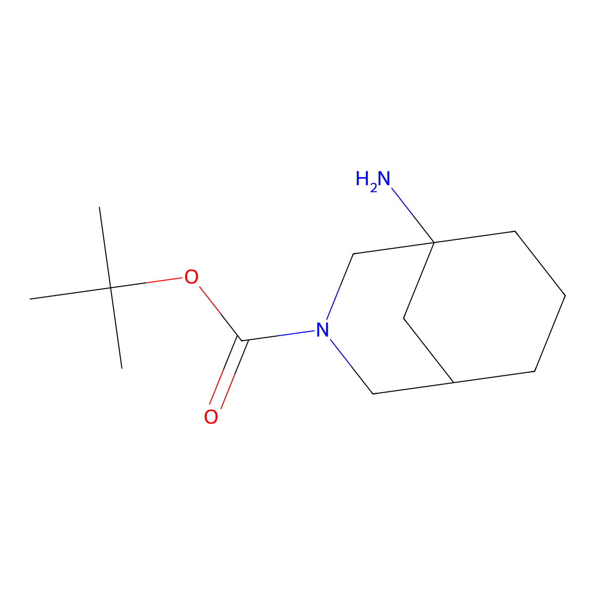 Tert-butyl 1-amino-3-azabicyclo[3.3.1]nonane-3-carboxylate molecular structure, CAS 2445792-86-7