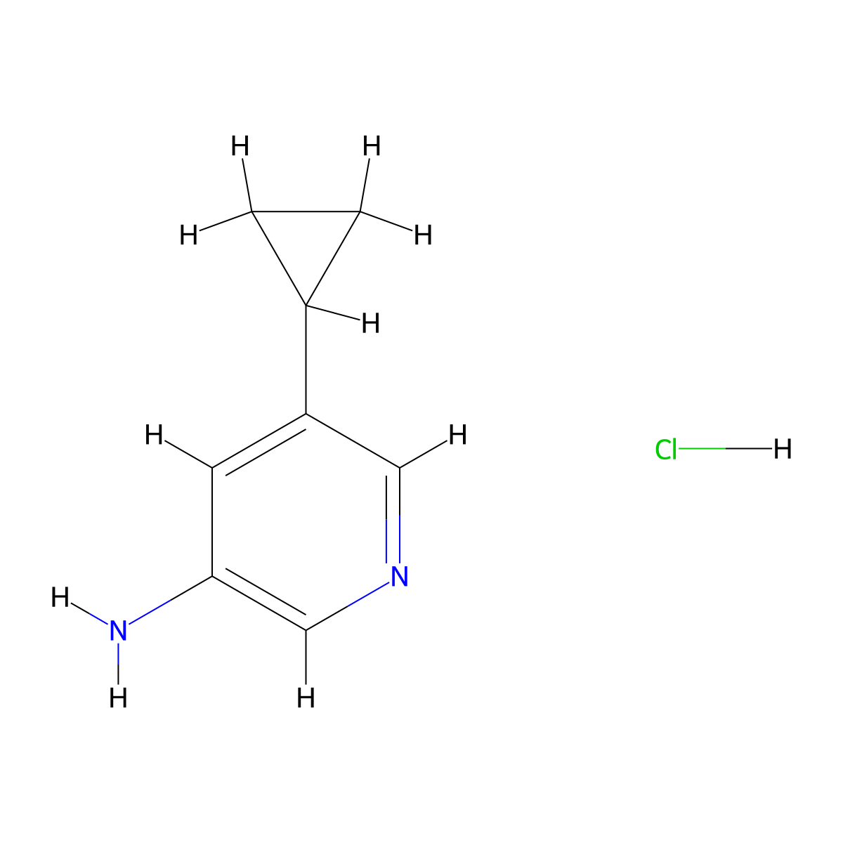 5-Cyclopropylpyridin-3-amine hydrochloride molecular structure, CAS 2445792-89-0