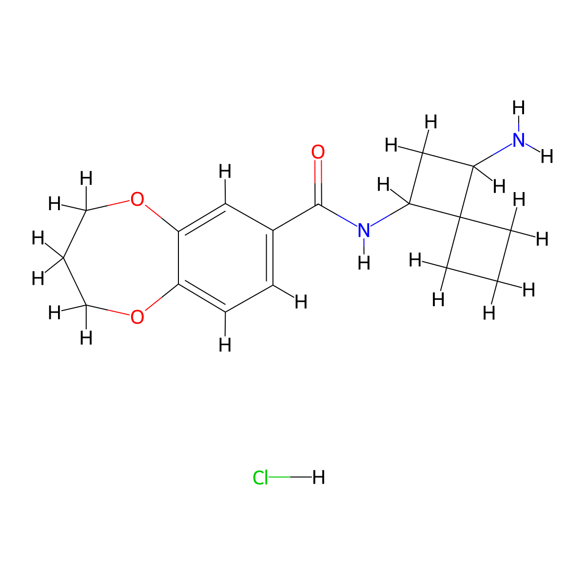 N-{3-aminospiro[3.3]heptan-1-yl}-3,4-dihydro-2H-1,5-benzodioxepine-7-carboxamidehydrochloride molecular structure, CAS 2445792-93-6