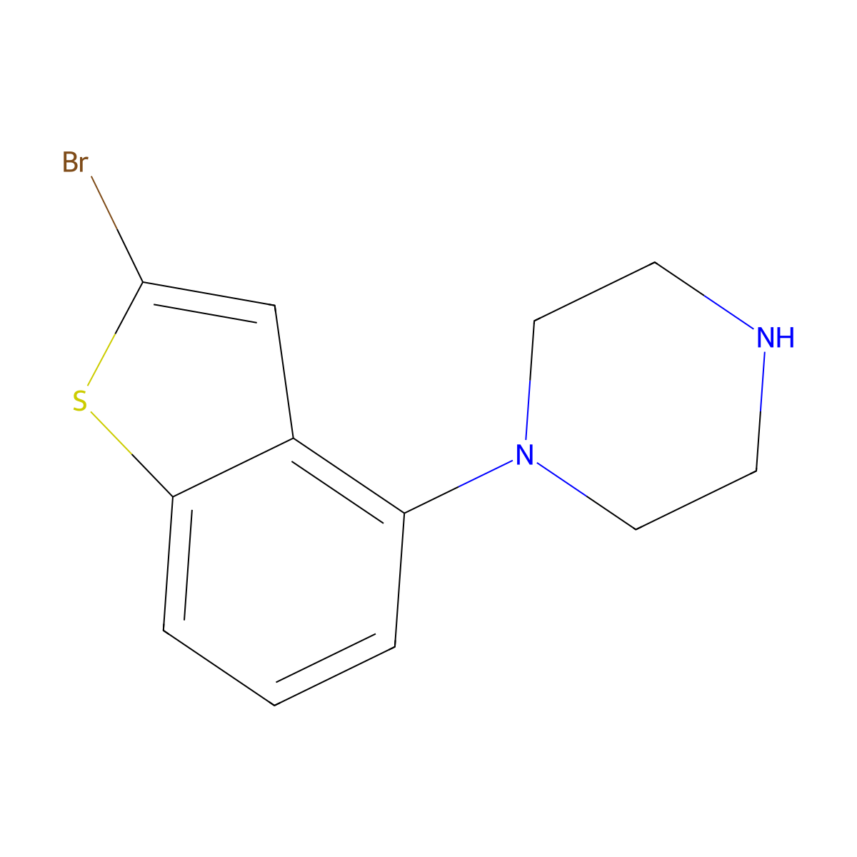 1-(2-Bromo-1-benzothiophen-4-yl)piperazine molecular structure, CAS 2445793-21-3