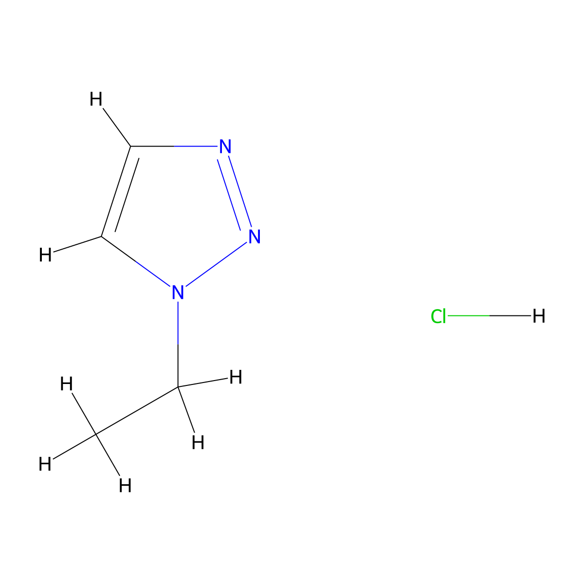 1-ethyl-1H-1,2,3-triazole hydrochloride molecular structure, CAS 2445793-31-5