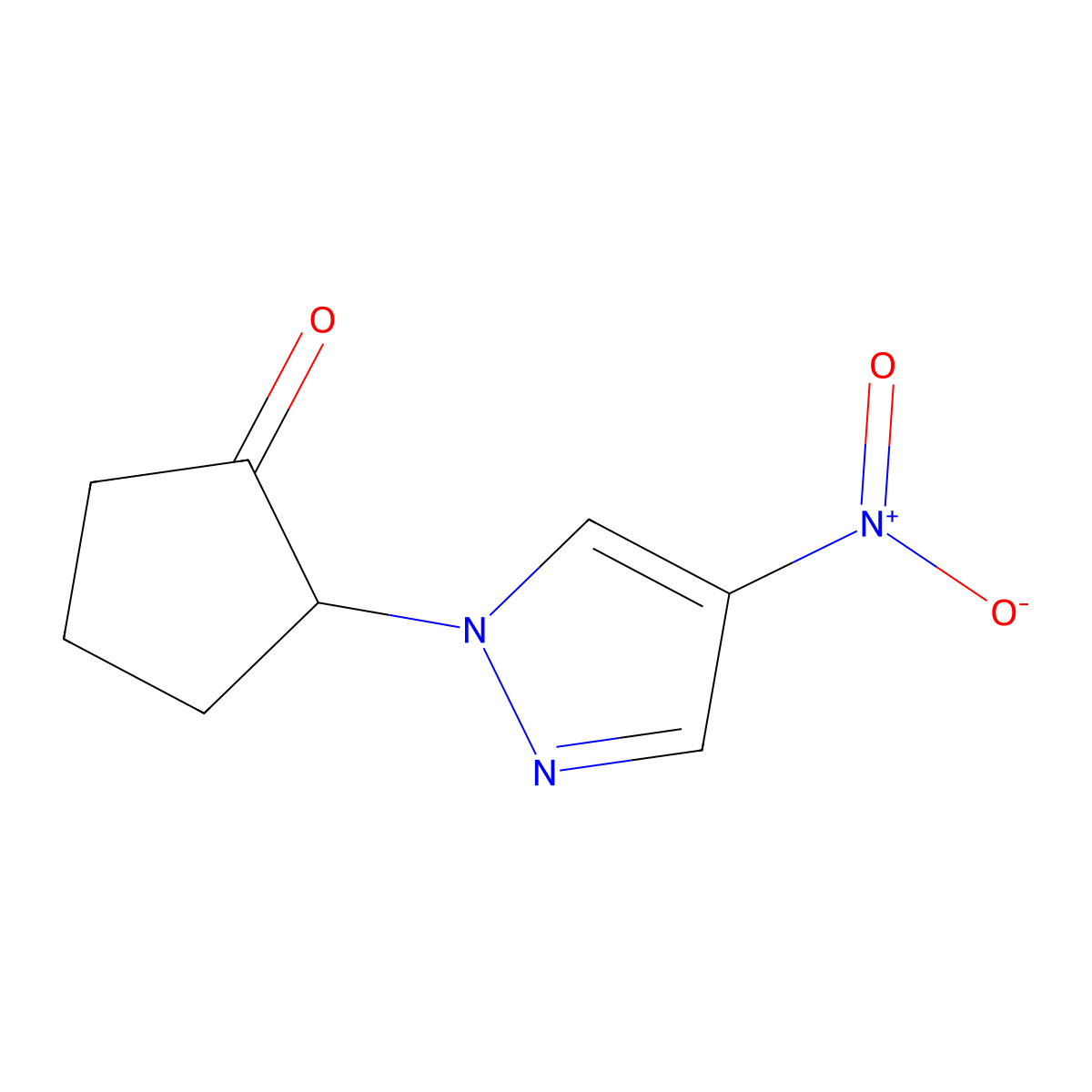 2-(4-nitro-1H-pyrazol-1-yl)cyclopentan-1-one molecular structure, CAS 2445793-41-7