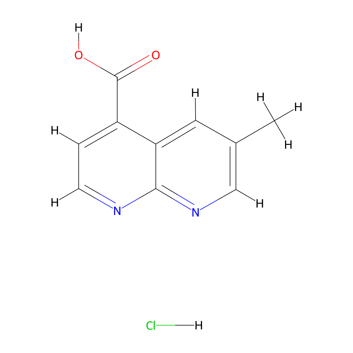 6-Methyl-1,8-naphthyridine-4-carboxylic acid hydrochloride molecular structure, CAS 2445793-47-3