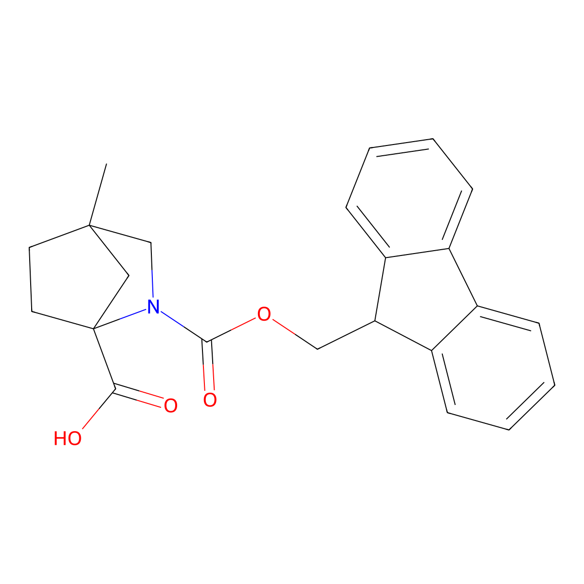 2-{[(9H-fluoren-9-yl)methoxy]carbonyl}-4-methyl-2-azabicyclo[2.2.1]heptane-1-carboxylicacid,Mixtureofdiastereomers molecular structure, CAS 2445793-48-4