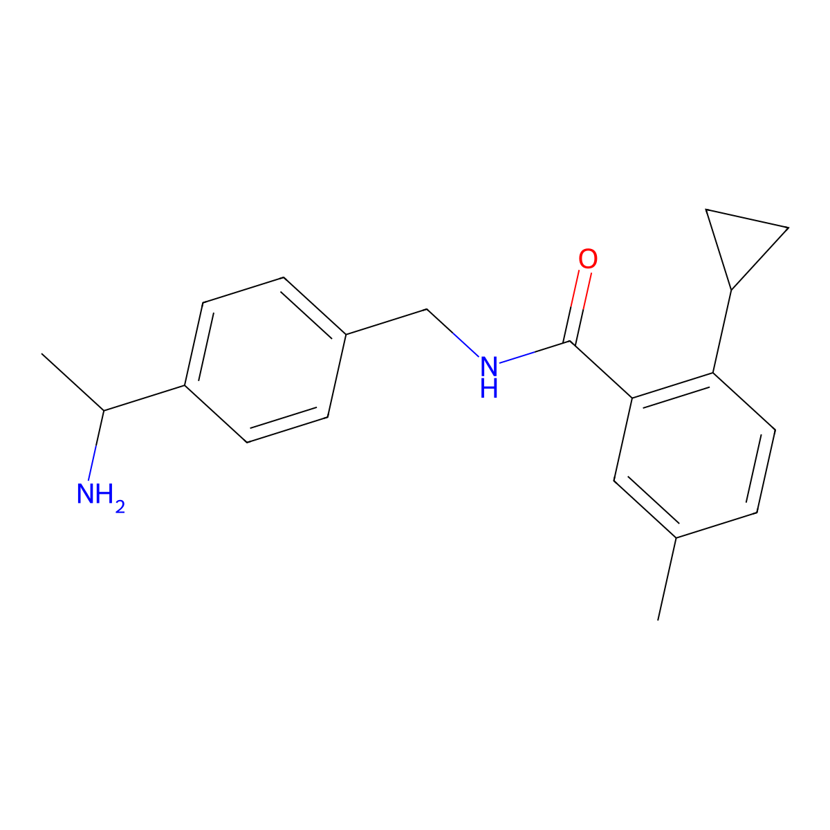 N-{[4-(1-aminoethyl)phenyl]methyl}-2-cyclopropyl-5-methylbenzamide molecular structure, CAS 2445793-58-6