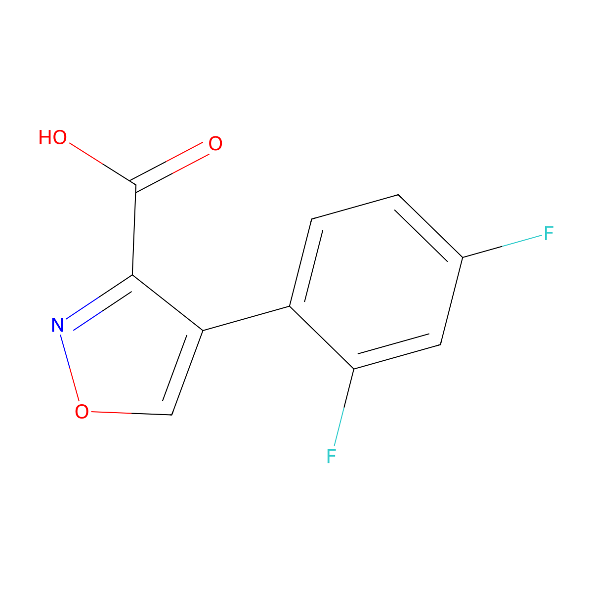4-(2,4-Difluorophenyl)-1,2-oxazole-3-carboxylicacid molecular structure, CAS 2445793-59-7