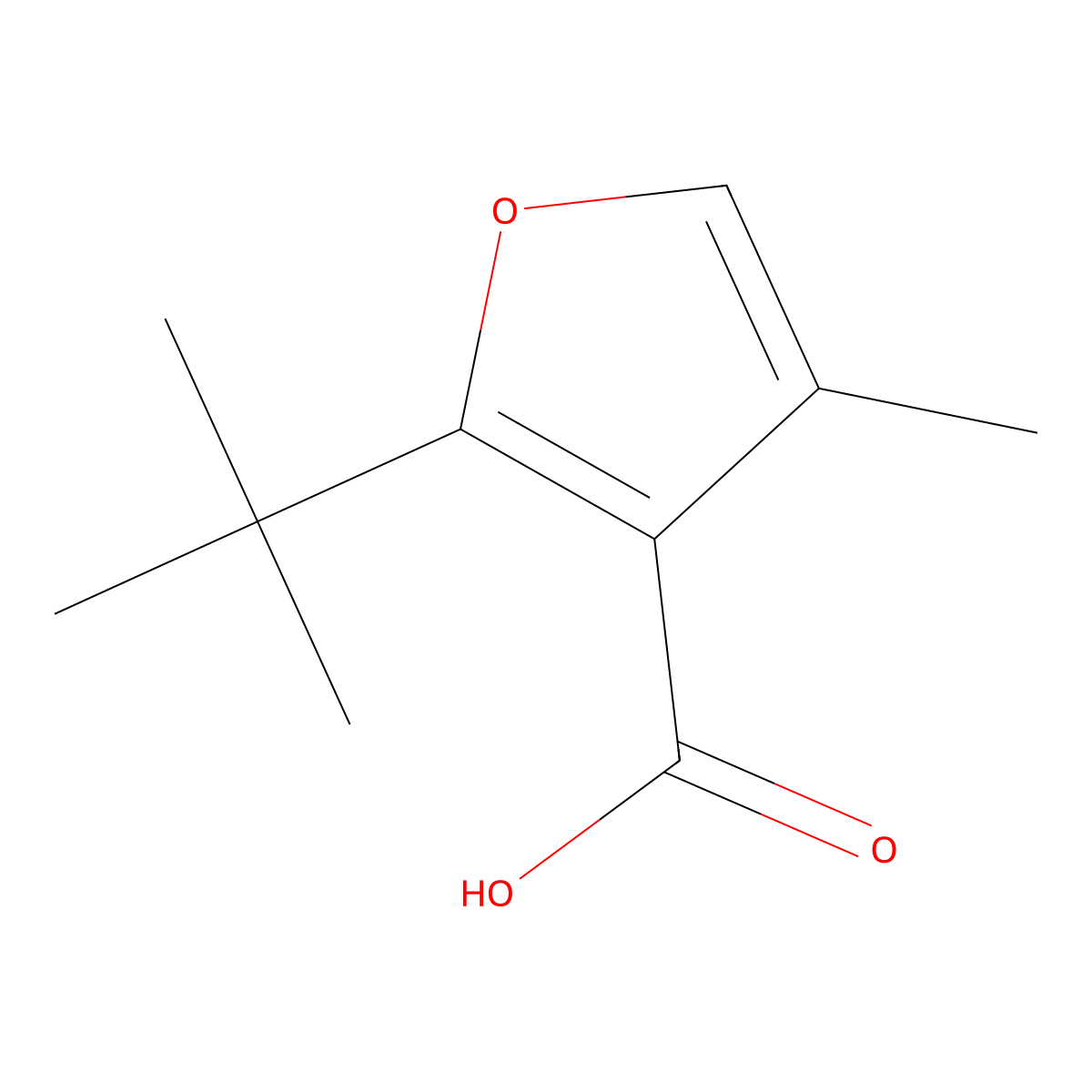2-Tert-butyl-4-methylfuran-3-carboxylic acid molecular structure, CAS 2445793-67-7