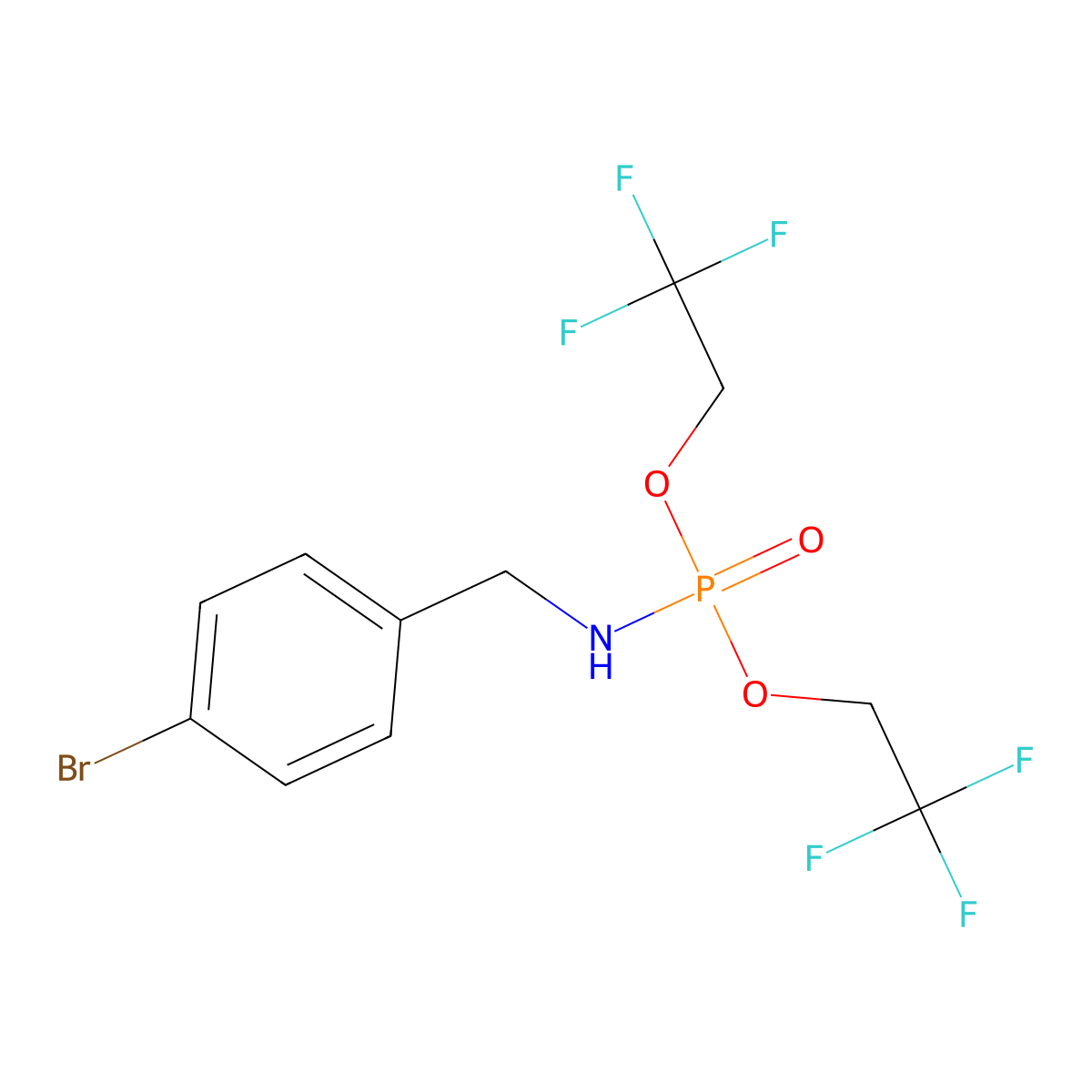[Bis(2,2,2-trifluoroethoxy)phosphoryl][(4-bromophenyl)methyl]amine molecular structure, CAS 2445793-74-6