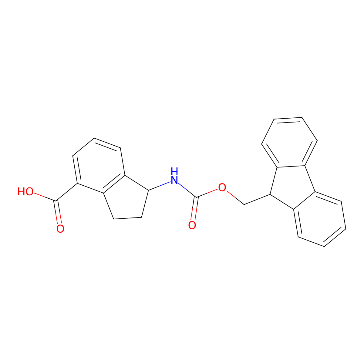 1-(9H-Fluoren-9-ylmethoxycarbonylamino)-2,3-dihydro-1H-indene-4-carboxylic acid molecular structure, CAS 2445793-82-6